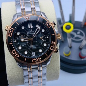 Omega Seamaster Black Dial on SG Strap Chrono High Version