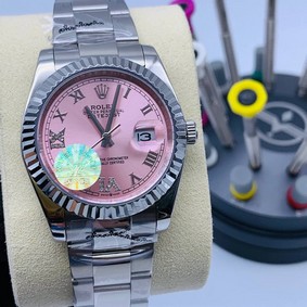 Rolex Day Just 36mm Pink Dial Diamond Rome High Version