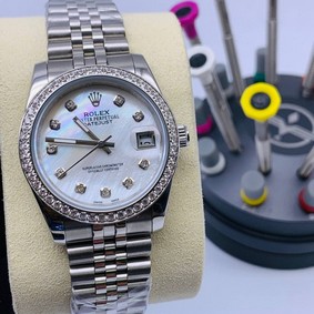 Rolex Day Just 36mm White Dial Diamond Rome High Version
