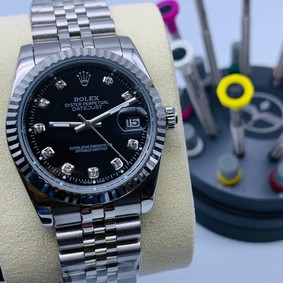 Rolex Day Just 36mm Black Dial Diamond High Version