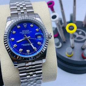 Rolex Day Just 36mm Blue Dial Diamond High Version