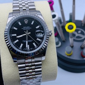 Rolex Day Just 36mm Black Dial Diamond Rome High Version