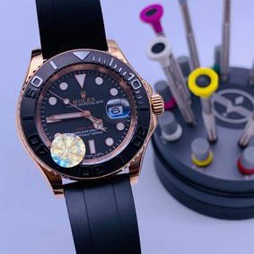 Rolex Yacht Master BG Dial on Black Rubber Strap High Version