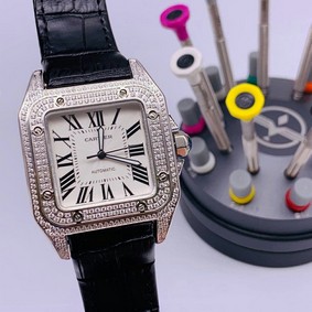 Cartier De Santos Classic Diamond White Dial High Version