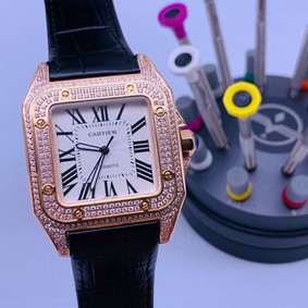Cartier De Santos Classic Diamond White Dial High Version