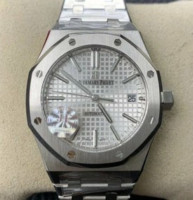 Royal Oak 41mm 15400 SS JF 1:1 Best Edition White Textured Dial on SS Bracelet A3120 V5