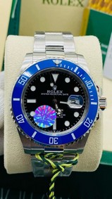 Rolex Black Dial Blue Bezel High Version