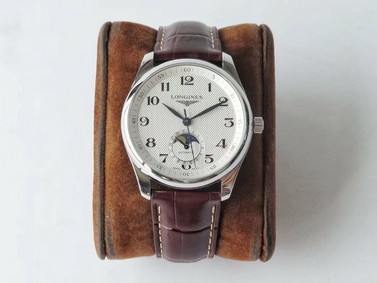 Longines Master Moonphase SS/LE Wht/Rmn GF