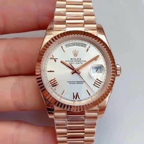 Rolex DayDate 40mm 904L Flt RG/RG Wht Rmn GMF