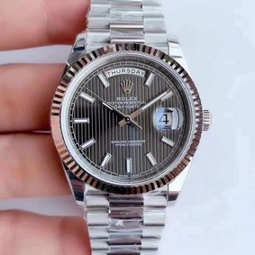 Rolex DayDate 40mm 904L Flt SS/SS Grey Stk GMF