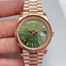 Rolex DayDate 40mm 904L Flt RG/RG Grn Rmn GMF