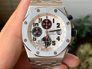 Royal Oak Offshore 2019 White JF 1:1 Best Edition on SS Bracelet A3126 V2 w/ Cyclops and DW Mod