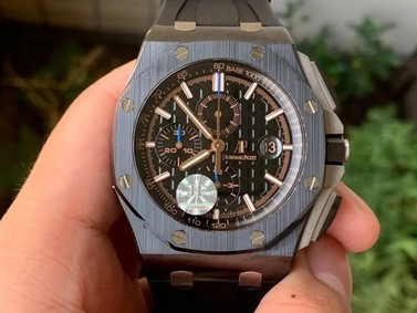 Royal Oak Offshore "GINZA 7" Forged Carbon JF Best Edition on Rubber Strap A3126 V2 w/ Cyclops